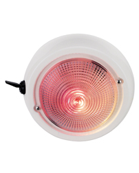Exterior Surface Mount Dome Light with Red & White Bulbs